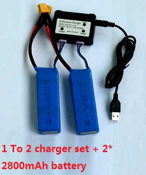 Wltoys WL V393 quadcopter spare parts todayrc toys listing 1 To 2 balance charger set + 2*2800mAh battery