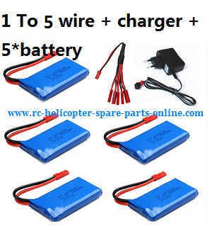 Wltoys WL V636 quadcopter spare parts todayrc toys listing 1 To 5 wire + charger + 5*battery (set)