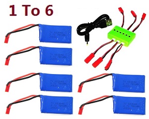 *** Today's deal *** Wltoys XK X260 1 To 6 charger box set + 6*3.7V 780mAh battery set