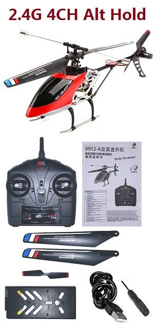 Wltoys XK V912-A RC Helicopter with 1 battery, RTF