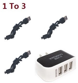 Wltoys XK V912-A RC Helicopter spare parts todayrc toys listing 1 to 3 charger adapter with 3* USB charger wire set - Click Image to Close