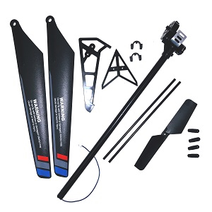 Wltoys V913-A XKS WL Tech XK V913-A RC Helicopter spare parts tail set + tail decorative set + tail blade + tail fixed set + main blades (Black)