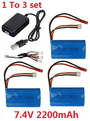 Wltoys V913-A XKS WL Tech XK V913-A RC Helicopter spare parts 1 to 3 USB charger set + 3*7.4v 2200mAh battery set
