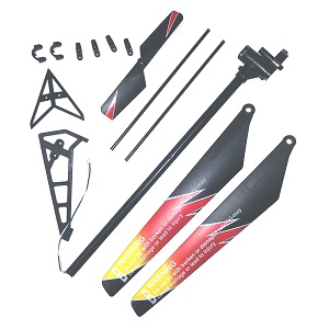 Wltoys V913-A XKS WL Tech XK V913-A RC Helicopter spare parts tail set + tail decorative set + tail blade + tail fixed set + main blades (Orange)