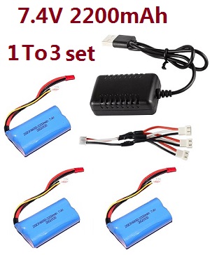 WLTOYS WL V913 helicopter spare parts todayrc toys listing 1 to 3 USB charger set + 3* 7.4V 2200mAh battery set