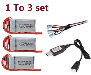 Wltoys XK V915-A RC Helicopter spare parts todayrc toys listing 1 to 3 USB charger set + 3*7.4V 850mAh battery set