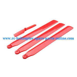 Wltoys WL V931 XK K123 AS350 RC helicopter spare parts todayrc toys listing main blades + tail blade (Red)