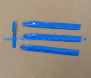 Wltoys WL V931 XK K123 AS350 RC helicopter spare parts todayrc toys listing main blades + tail blade (Blue)