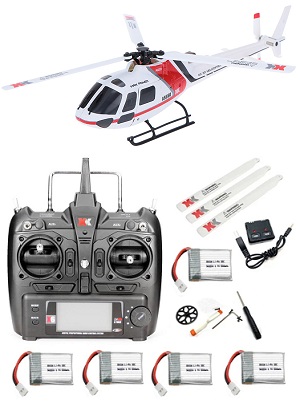 Wltoys XK K123 RC helicopter with 5 battery RTF