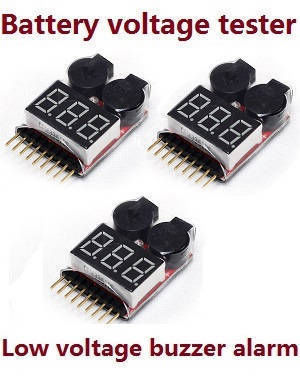 Hisky HCP80 FBL80 MCPX RC Helicopter spare parts Lipo battery voltage tester low voltage buzzer alarm (1-8s) 3pcs