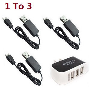 Hisky HCP80 FBL80 MCPX RC Helicopter spare parts 3USB charger adapter with 3*USB wire set
