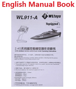 Wltoys XK WL911-A RC Boat Ship Proboat spare parts English manual book