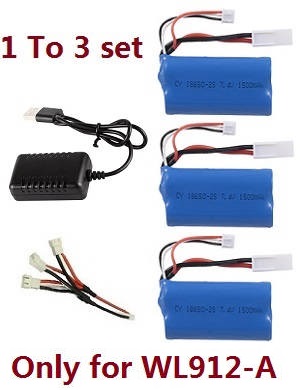 Wltoys WL912-A W-12 RC Boat spare parts todayrc toys listing 1 to 3 USB charger set + 3* 7.4V 1500mAh battery set