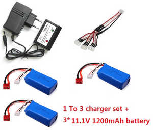 Wltoys WL915-A RC Boat spare parts 1 to 3 charger set + 3*11.1V 1200mAh battery set