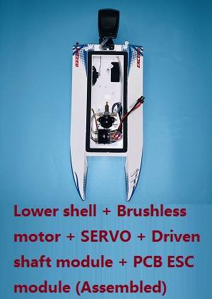Wltoys WL915-A RC Boat spare parts lower shell + brushless motor + PCB ESC board + driven shaft module + SERVO (Assembled)