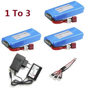 Wltoys XK WL916 WL916-A RC Boat spare parts 1 To 3 charger wire + 3*1800mAh battery + charger + balance charger box