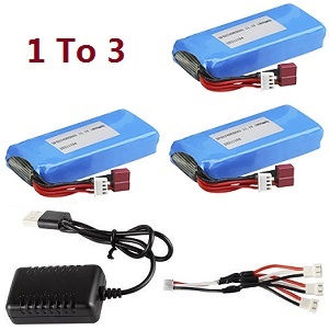 Wltoys XK WL916 WL916-A RC Boat spare parts 1 to 3 USB charger set + 3*1800mAh battery set