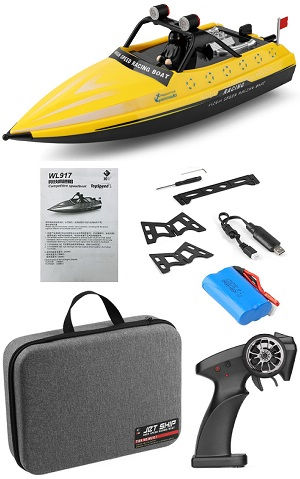 Wltoys XK WL917 RC Boat with 1 battery and bag Yellow