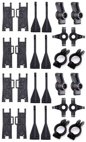 Wltoys 104016 104018 XKS WL Tech XK RC car vehicle spare parts front upper and lower swing arm + rear front upper and lower swing arm + rear wheel seat + door type seat + steering cup seat 2sets