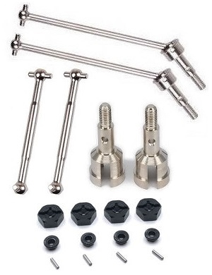 Wltoys 104016 104018 XKS WL Tech XK RC car vehicle spare parts upgrade to metal hexagon wheel seat black + iron bar + M4 flange nuts + front CVD + rear axle + dog bone set Wltoys 104016 104018 XKS WL Tech XK RC car vehicle spare parts upgrade to metal hexagon wheel seat black + iron bar + M4 flange nuts + front CVD + rear axle + dog bone set