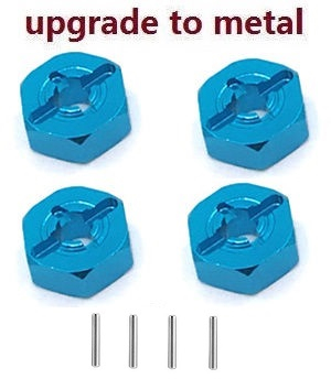 Wltoys 104016 104018 XKS WL Tech XK RC car vehicle spare parts upgrade to metal hexagon wheel seat adapter Blue