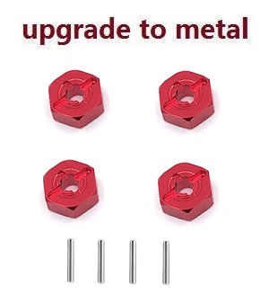 Wltoys 104016 104018 XKS WL Tech XK RC car vehicle spare parts upgrade to metal hexagon wheel seat adapter Red Wltoys 104016 104018 XKS WL Tech XK RC car vehicle spare parts upgrade to metal hexagon wheel seat adapter Red