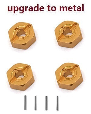 Wltoys 104016 104018 XKS WL Tech XK RC car vehicle spare parts upgrade to metal hexagon wheel seat adapter Gold