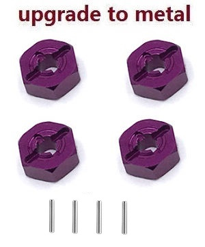 Wltoys 104016 104018 XKS WL Tech XK RC car vehicle spare parts upgrade to metal hexagon wheel seat adapter Purple Wltoys 104016 104018 XKS WL Tech XK RC car vehicle spare parts upgrade to metal hexagon wheel seat adapter Purple