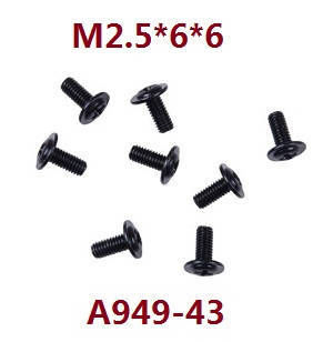 Wltoys 104016 104018 XKS WL Tech XK RC car vehicle spare parts round head with screws m2.5*6*6 group A949-43