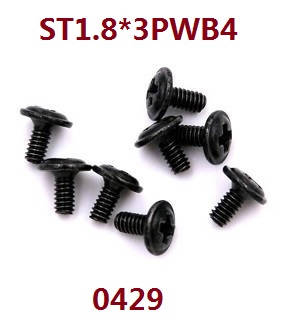 Wltoys 104016 104018 XKS WL Tech XK RC car vehicle spare parts st 1.8*3pwb4 screw assembly 0429