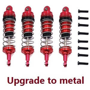 Wltoys 124010 XKS WL Tech XK 124010 RC Car Vehicle spare parts upgrade to metal front and rear shock absorber Red