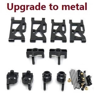 Wltoys 124010 XKS WL Tech XK 124010 RC Car Vehicle spare parts upgrade to metal parts group 5-In-One kit (Black)