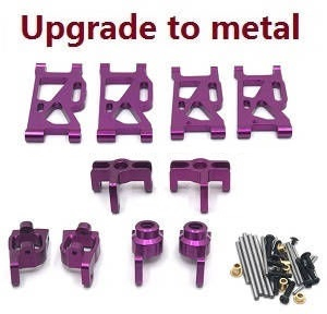 Wltoys 124010 XKS WL Tech XK 124010 RC Car Vehicle spare parts upgrade to metal parts group 5-In-One kit (Purple)