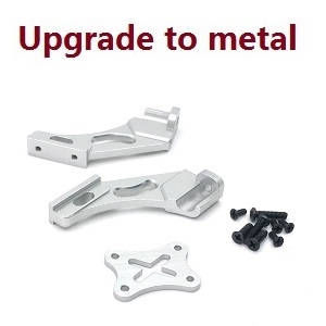 Wltoys 124010 XKS WL Tech XK 124010 RC Car Vehicle spare parts upgrade to metal tail wing fixing component group (Silver)