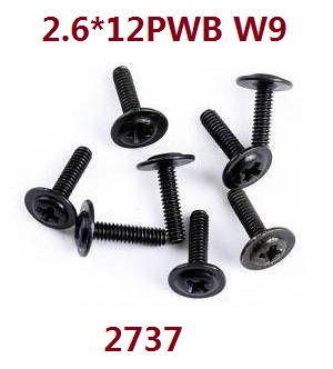 Wltoys 124008 XKS WL XK 124008 RC Car Vehicle spare parts 2.6*12pwb9 cross round head self tapping screw with collar 2737