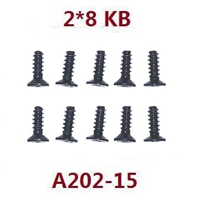 Wltoys 124008 XKS WL XK 124008 RC Car Vehicle spare parts 2*8kb cross countersunk head tapping screws A202-15 Wltoys 124008 XKS WL XK 124008 RC Car Vehicle spare parts 2*8kb cross countersunk head tapping screws A202-15