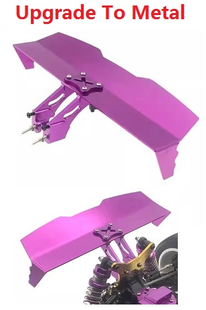 Wltoys 124008 XKS WL XK 124008 RC Car Vehicle spare parts upgrade to metal tail wing and fixed seat set (Purple)