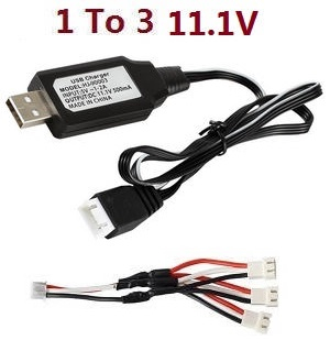 Wltoys 124008 XKS WL XK 124008 RC Car Vehicle spare parts 11.1V 1 to 3 charger wire and USB charger wire