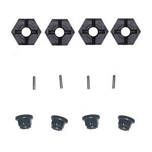Wltoys 124008 XKS WL XK 124008 RC Car Vehicle spare parts hexagonal wheel seat + fixed optic axis + M3 flange nuts