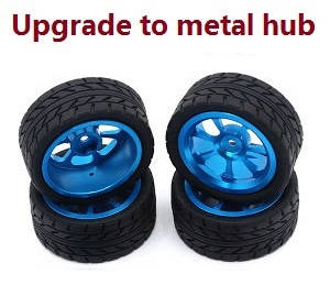 Wltoys 124010 XKS WL Tech XK 124010 RC Car Vehicle spare parts upgrade to metal hub tires (Blue)