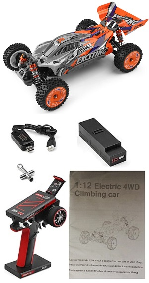 Wltoys 124010 RC car with 1 battery RTR Orange