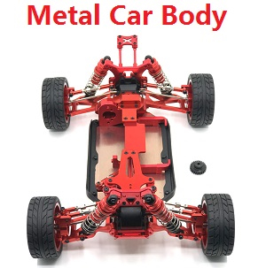 Wltoys 144011 XKS WL Tech XK RC car vehicle spare parts upgrade to metal car frame body module Red