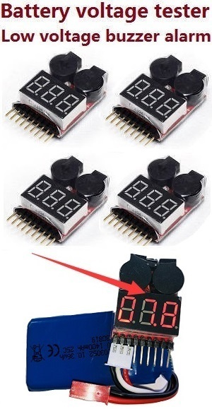 Wltoys 144011 XKS WL Tech XK RC car vehicle spare parts Lipo battery voltage tester low voltage buzzer alarm Low-voltage BB Warning Buzzer (1-8s) 4pcs