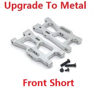 Wltoys 144011 XKS WL Tech XK RC car vehicle spare parts upgrade to metal front short swing arm Silver