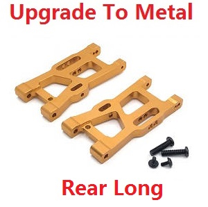 Wltoys 144011 XKS WL Tech XK RC car vehicle spare parts upgrade to metal rear long swing arm Gold