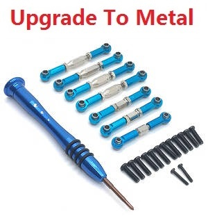 Wltoys 144011 XKS WL Tech XK RC car vehicle spare parts upgrade to metal connect rod bar set Blue