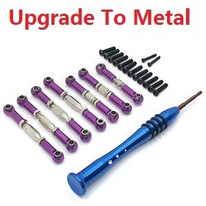 Wltoys 144011 XKS WL Tech XK RC car vehicle spare parts upgrade to metal connect rod bar set Purple