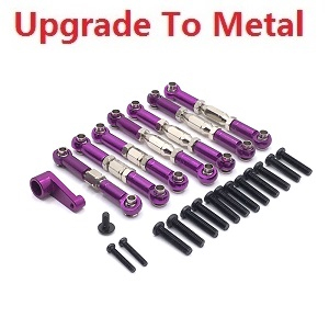 Wltoys 144011 XKS WL Tech XK RC car vehicle spare parts upgrade to metal connect rod bar set + SERVO arm Purple