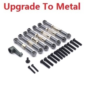 Wltoys 144011 XKS WL Tech XK RC car vehicle spare parts upgrade to metal connect rod bar set + SERVO arm Titanium color