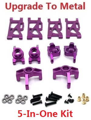 Wltoys 144011 XKS WL Tech XK RC car vehicle spare parts upgrade to metal accessories group 5-In-One kit Purple